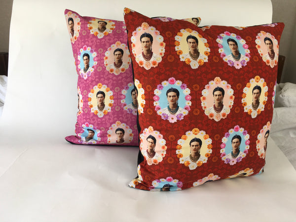 Floral Frida Cushion Cover (Red)