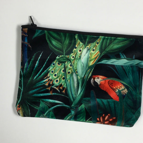 VELVET  RAINFOREST BOTANICAL COIN PURSE OR SMALL POUCHES