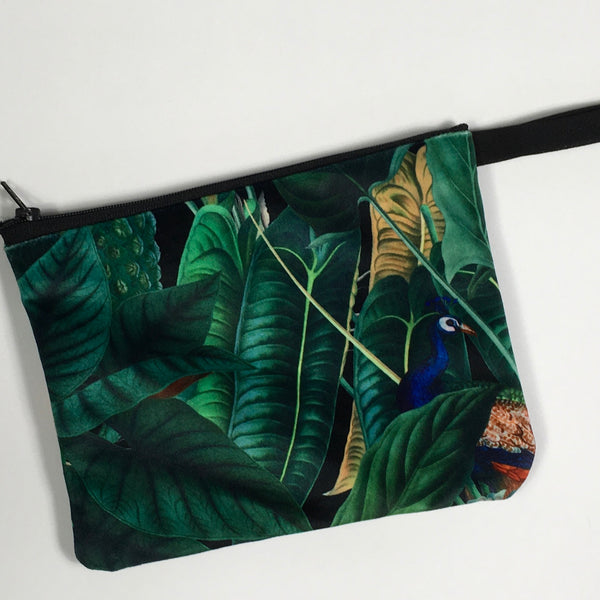 VELVET  RAINFOREST BOTANICAL COIN PURSE OR SMALL POUCHES