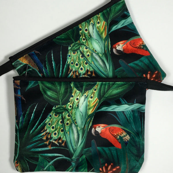 VELVET  RAINFOREST BOTANICAL COIN PURSE OR SMALL POUCHES