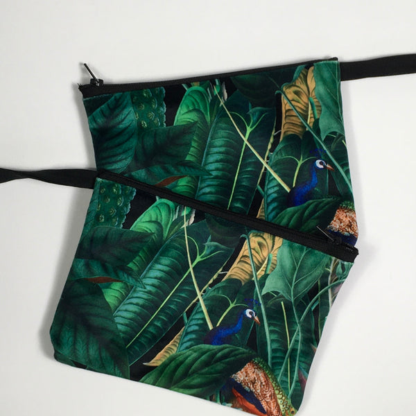 VELVET  RAINFOREST BOTANICAL COIN PURSE OR SMALL POUCHES