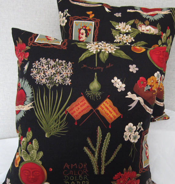 Frida Cushion Cover (Black)