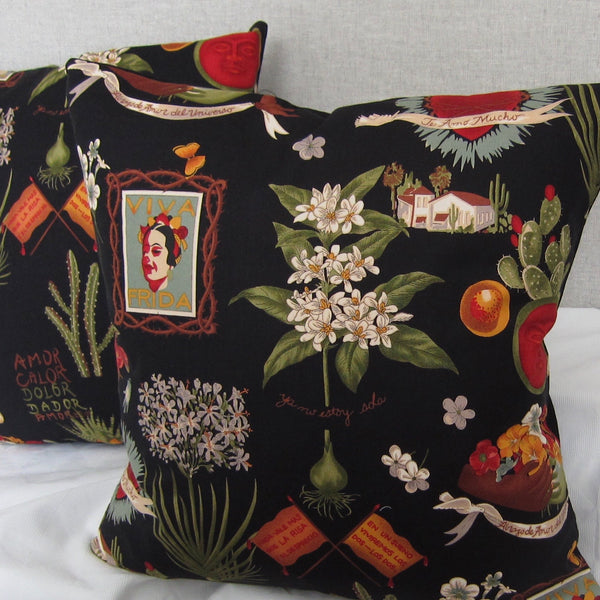 Frida Cushion Cover (Black)