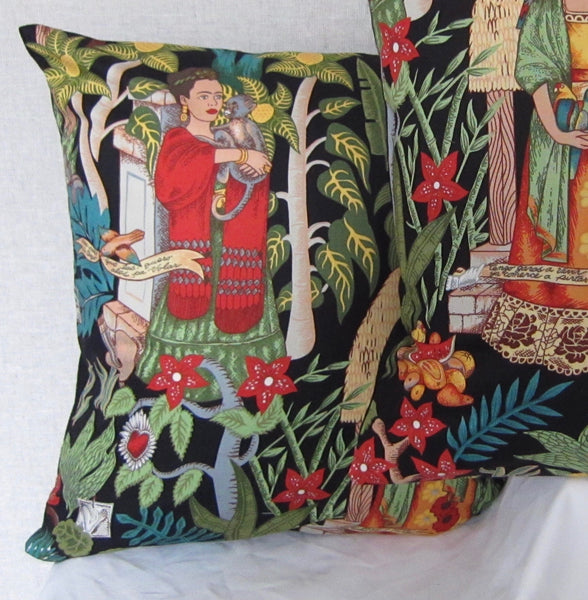 Frida Cushion Cover (Black)
