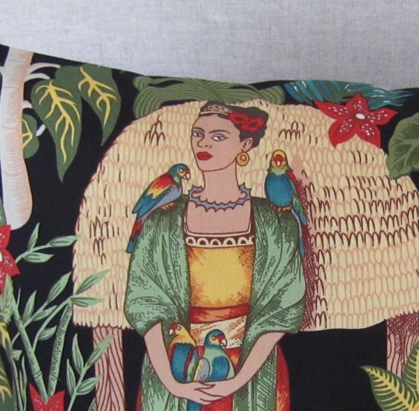 Frida Cushion Cover (Black)