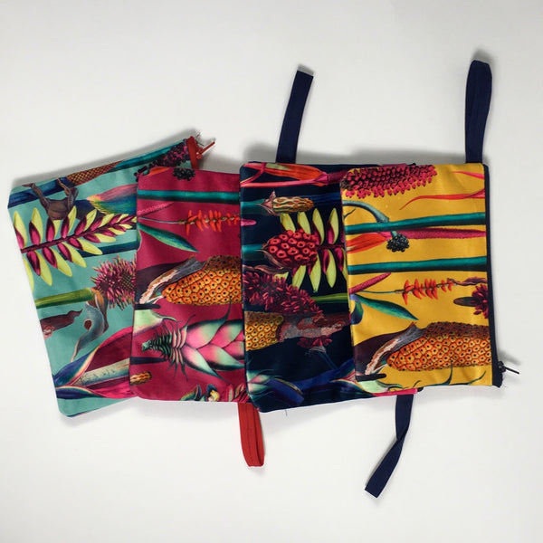 VELVET  BOTANICAL COIN PURSES OR SMALL POUCHES