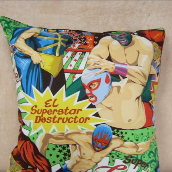 Mexican Wrestler Cushion Cover