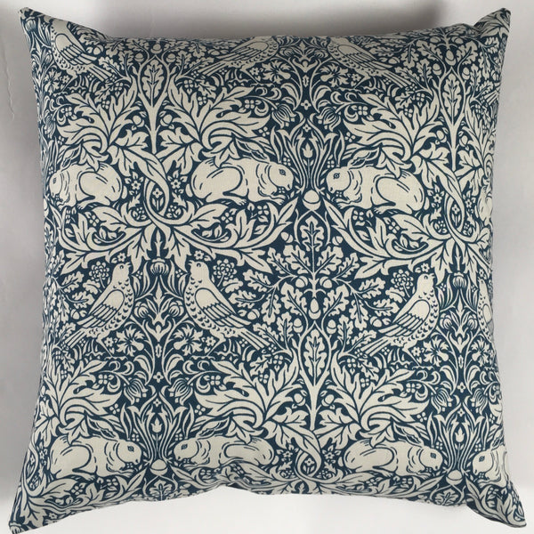 WILLIAM MORRIS BLUE BRER RABBIT CUSHION COVER