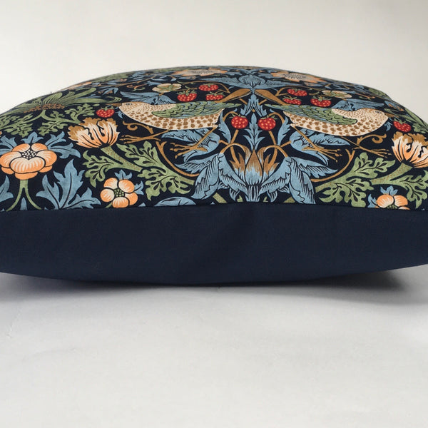 WILLIAM MORRIS STRAWBERRY THIEF BLUE CUSHION COVER (45cm x 45cm)