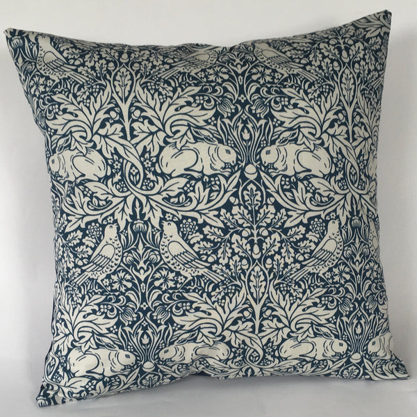 WILLIAM MORRIS BLUE BRER RABBIT CUSHION COVER