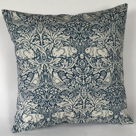 WILLIAM MORRIS BLUE BRER RABBIT CUSHION COVER