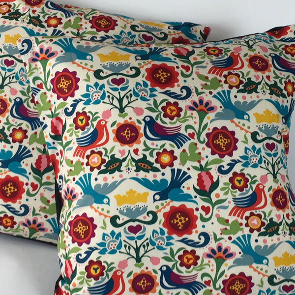 Folk Cushion Cover with Doves