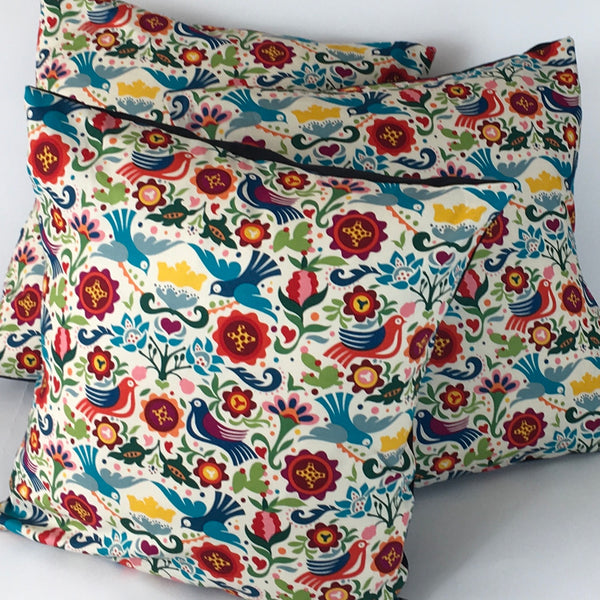 Folk Cushion Cover with Doves
