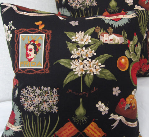 Frida Cushion Cover (Black)